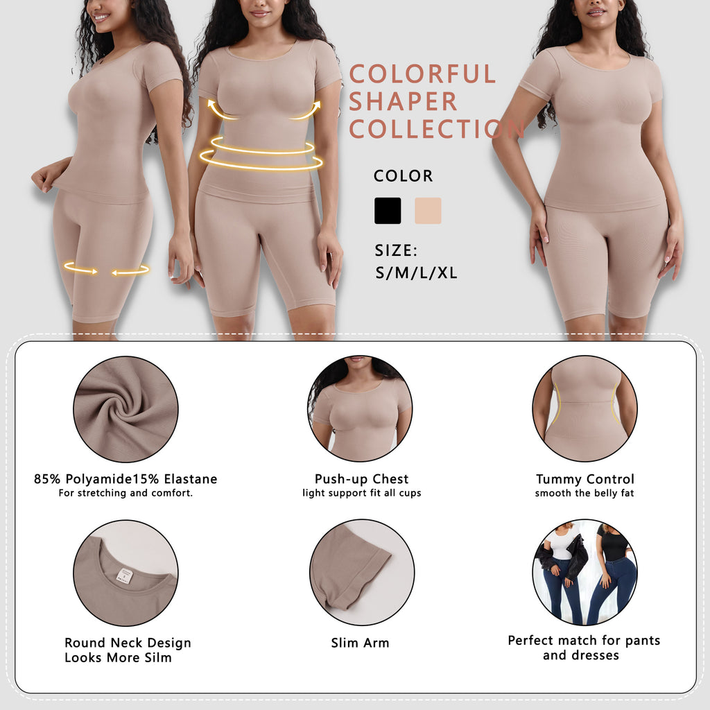 MARéLIA Short Sleeve Shapewear Set