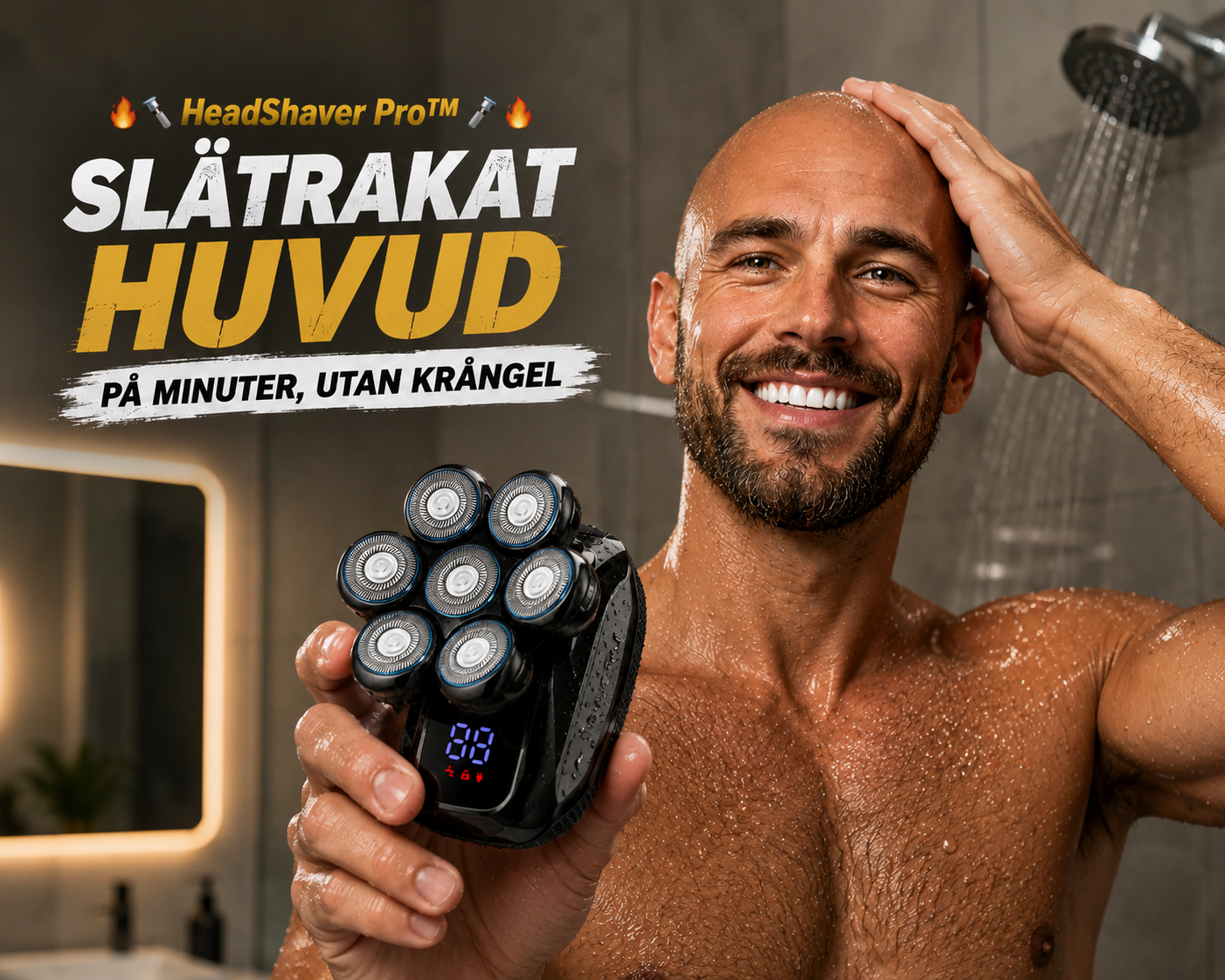 🔥🪒 HeadShaver Pro™ – Slätrakat Huvud på Minuter, Utan Krångel 🔥🪒