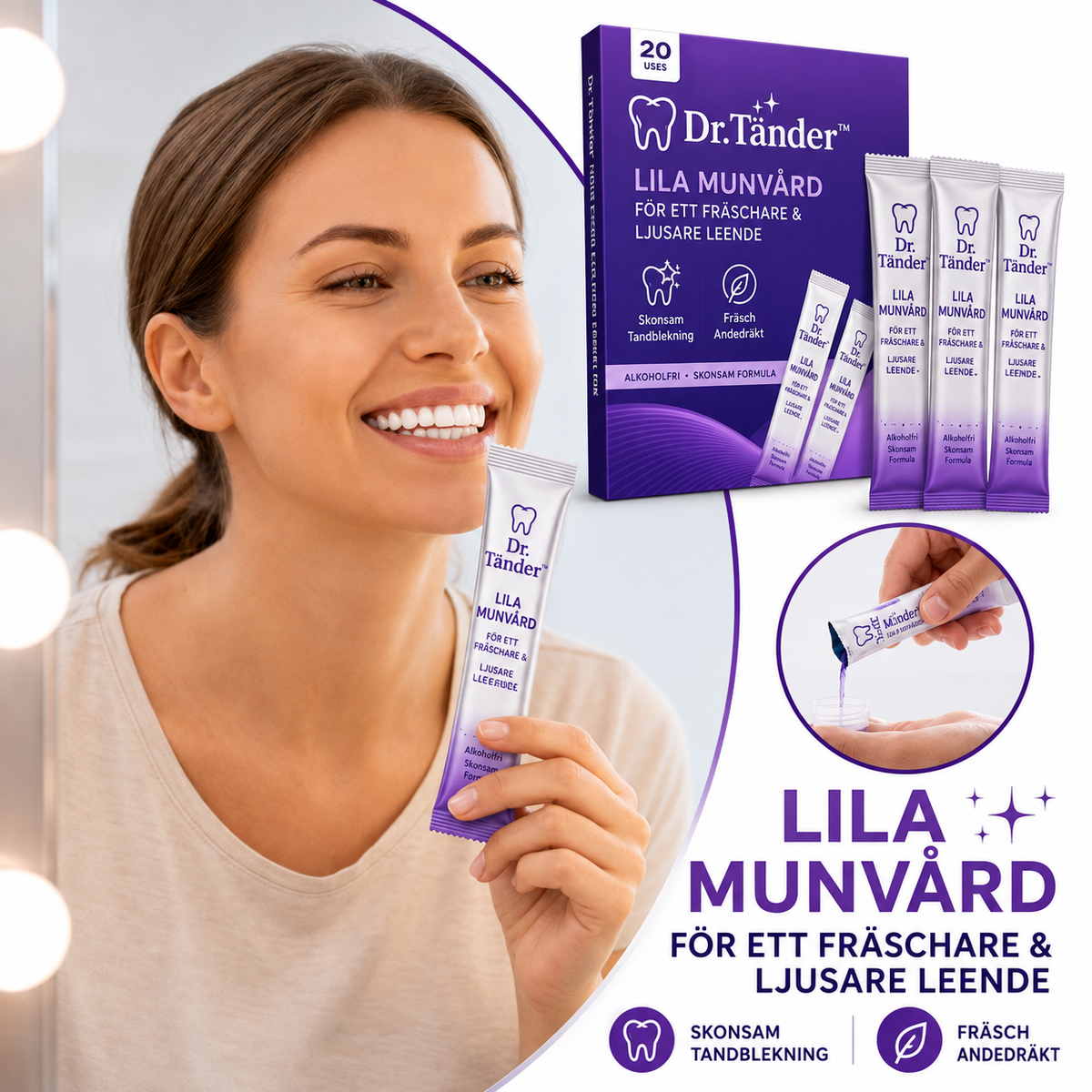 🦷✨ Dr. Tänder™ – Lila Munvård för Ett Fräschare & Ljusare Leende ✨💜