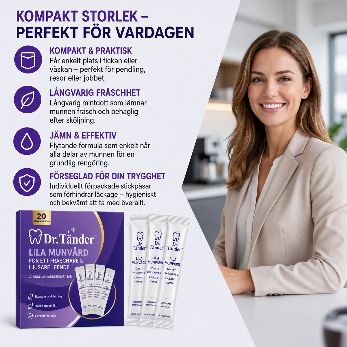 🦷✨ Dr. Tänder™ – Lila Munvård för Ett Fräschare & Ljusare Leende ✨💜