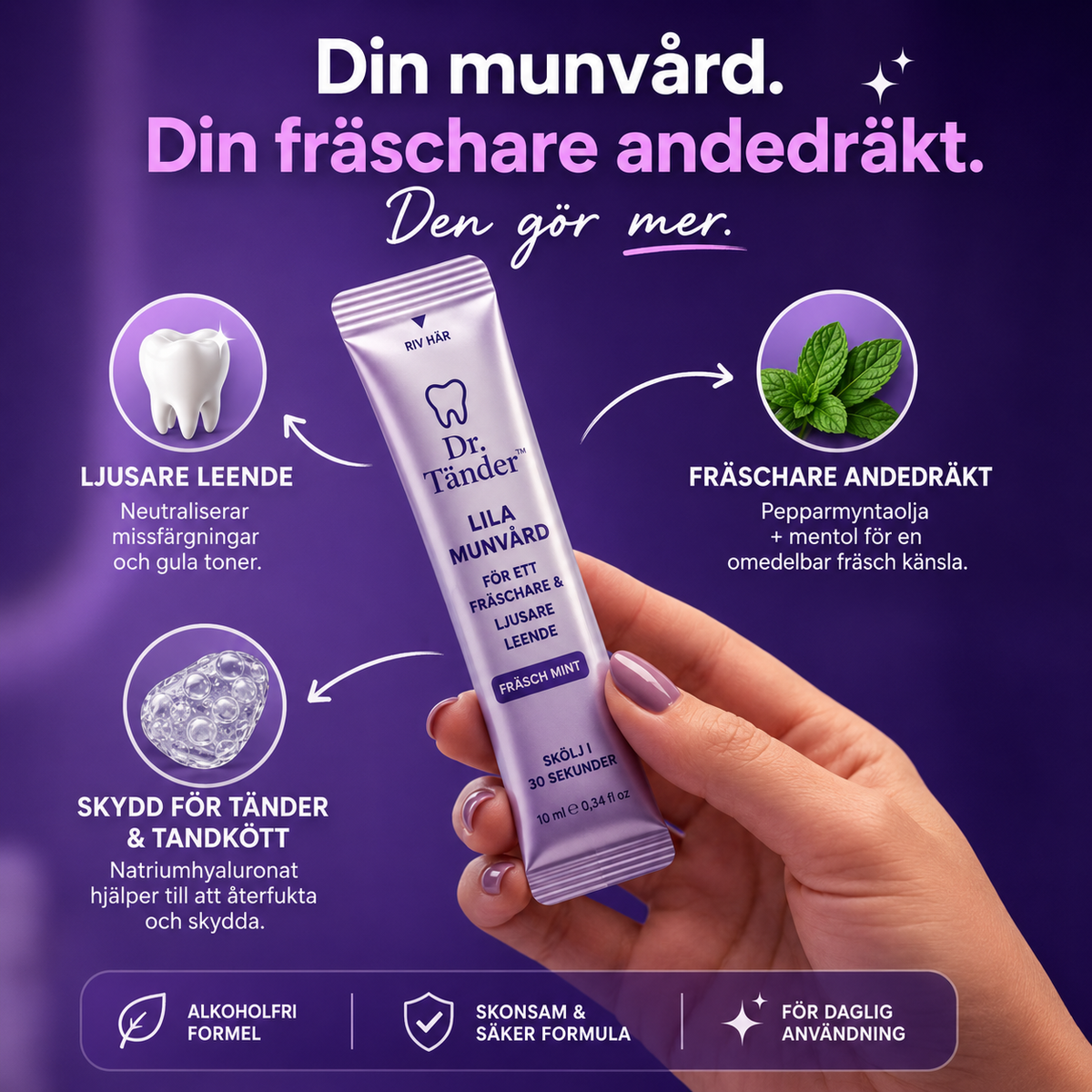 🦷✨ Dr. Tänder™ – Lila Munvård för Ett Fräschare & Ljusare Leende ✨💜