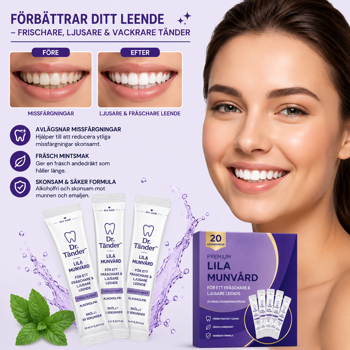 🦷✨ Dr. Tänder™ – Lila Munvård för Ett Fräschare & Ljusare Leende ✨💜