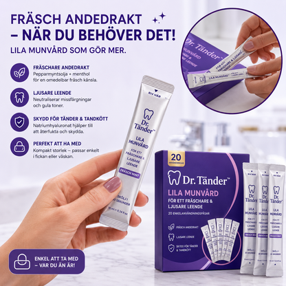 🦷✨ Dr. Tänder™ – Lila Munvård för Ett Fräschare & Ljusare Leende ✨💜