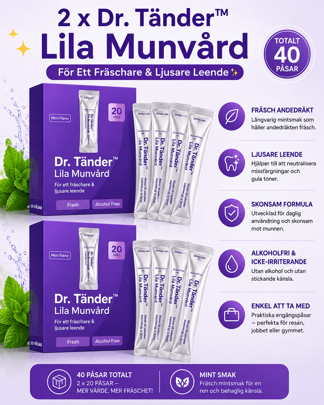 🦷✨ Dr. Tänder™ – Lila Munvård för Ett Fräschare & Ljusare Leende ✨💜