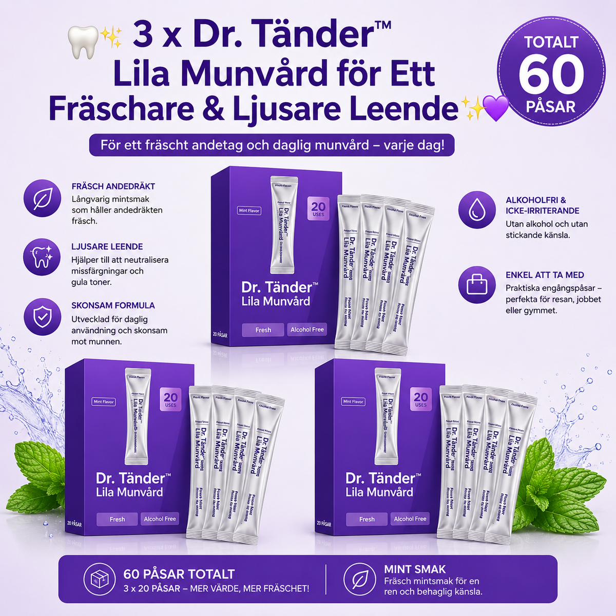 🦷✨ Dr. Tänder™ – Lila Munvård för Ett Fräschare & Ljusare Leende ✨💜