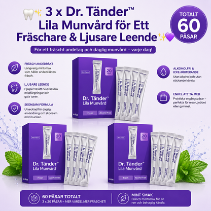 🦷✨ Dr. Tänder™ – Lila Munvård för Ett Fräschare & Ljusare Leende ✨💜