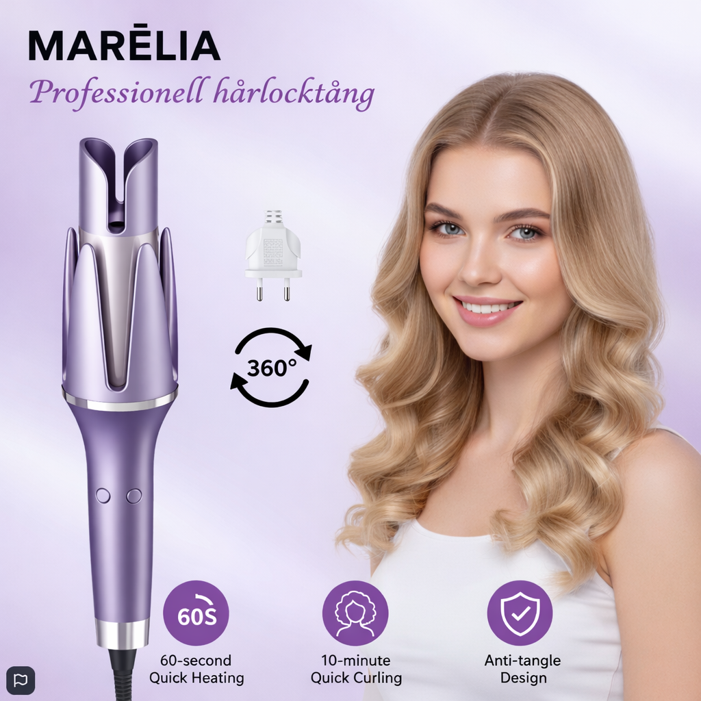 MARéLIA Professionell Automatisk Hårlocktång || Perfekta Lockar på Sekunder