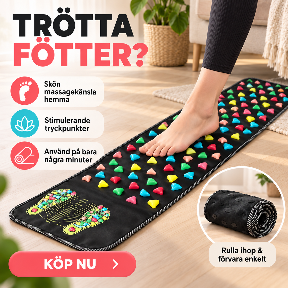ReflexWalk™ – Akupressurmatta för trötta och ömma fötter