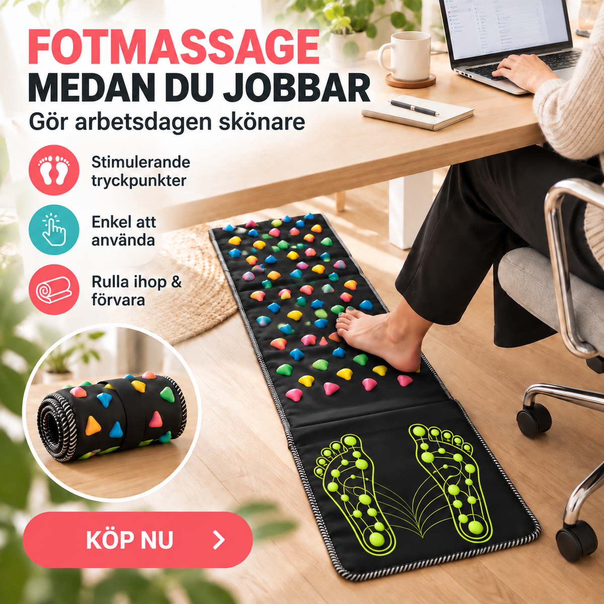ReflexWalk™ – Akupressurmatta för trötta och ömma fötter