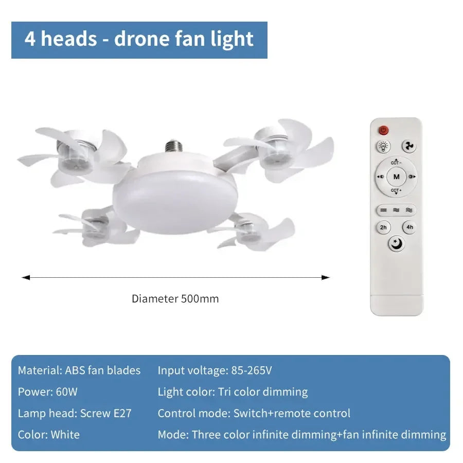 🏡✨ Förvandla Rummet! 2-i-1 E27 Takfläkt & LED-Lampa med Fjärrkontroll 🌟❄️