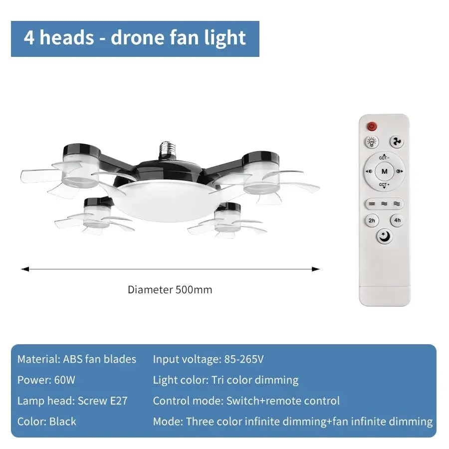 🏡✨ Förvandla Rummet! 2-i-1 E27 Takfläkt & LED-Lampa med Fjärrkontroll 🌟❄️