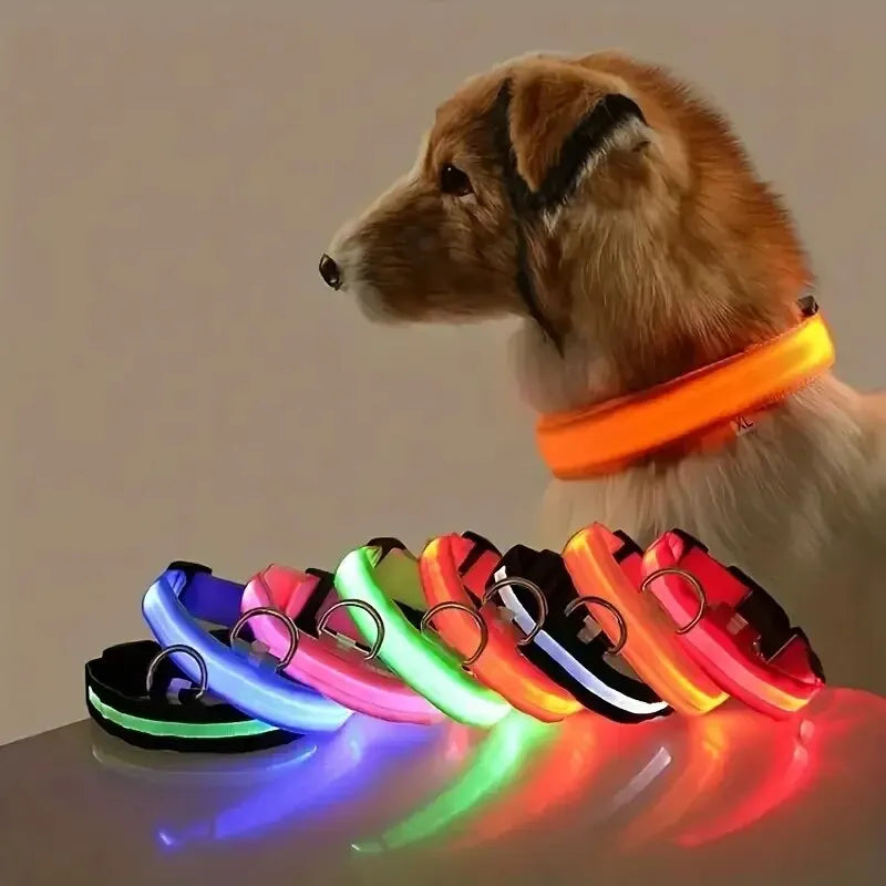🐕✨ GlowSafe™ – Lysande LED-Hundhalsband & Koppel för Tryggare Kvällspromenader 🌙