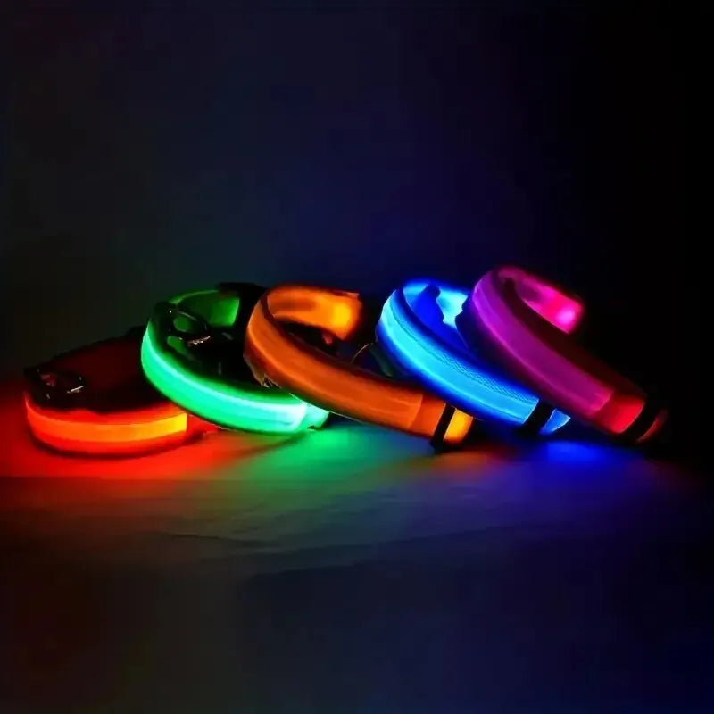 🐕✨ GlowSafe™ – Lysande LED-Hundhalsband & Koppel för Tryggare Kvällspromenader 🌙