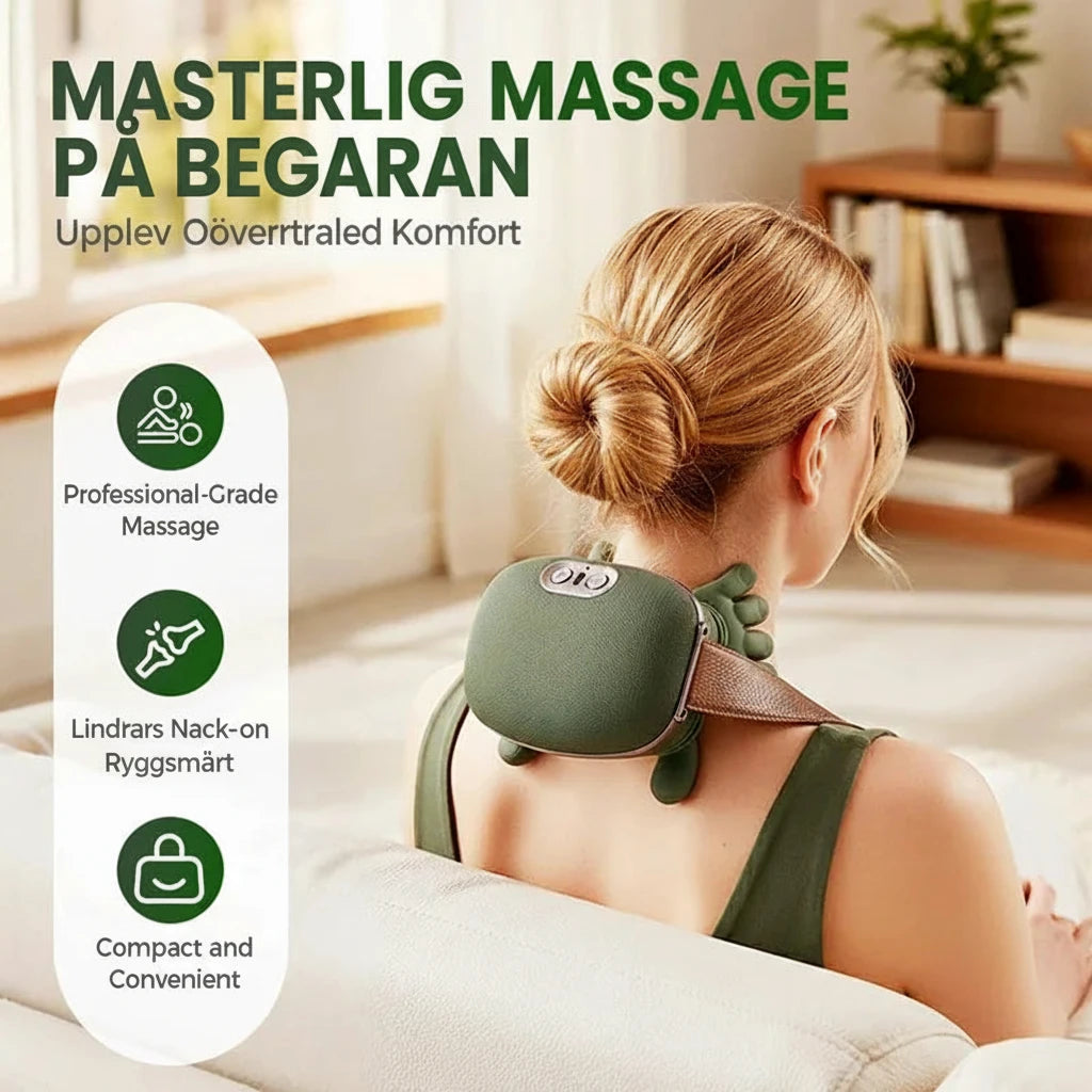 🌿 Bionisk Nackmassagerare || 4D Knådning – Släpp Spänningar Direkt 💆‍♂️ 💆‍♀️