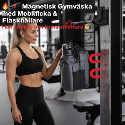 🔥🧲 Magnetisk Gymväska med Mobilficka & Flaskhållare || Håll ordning och träna smartare 💪