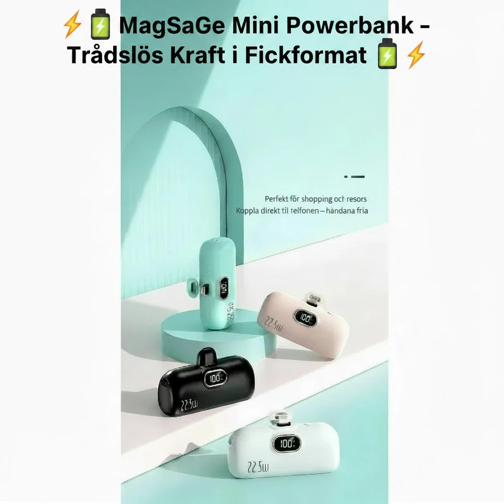 ⚡🔋 MagSafe Mini Powerbank – Trådlös Kraft i Fickformat 🔋💥