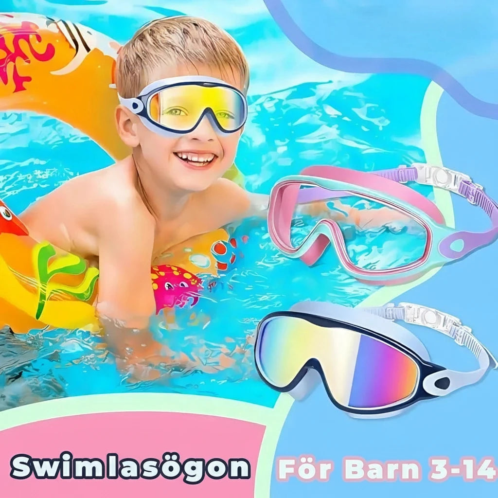 🐠🏊‍♂️ AWSM Kristallklara panorama glasögon för unga simmare 🐠🏊‍♂️