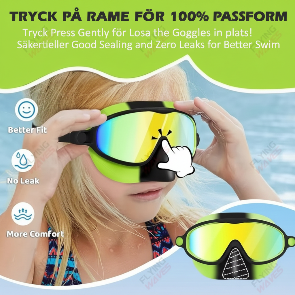 🐠🏊‍♂️ AWSM Kristallklara panorama glasögon för unga simmare 🐠🏊‍♂️