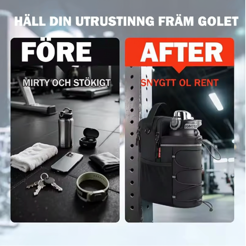 🔥🧲 Magnetisk Gymväska med Mobilficka & Flaskhållare || Håll ordning och träna smartare 💪