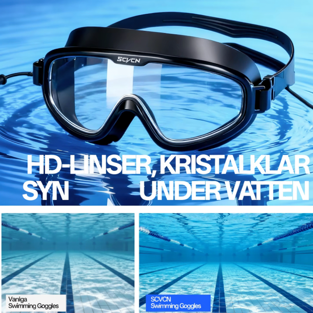 🏊 Professionella Anti-Fog Simglasögon – Vattentäta med UV-skydd och mjuk silikon för dam & herr 😎