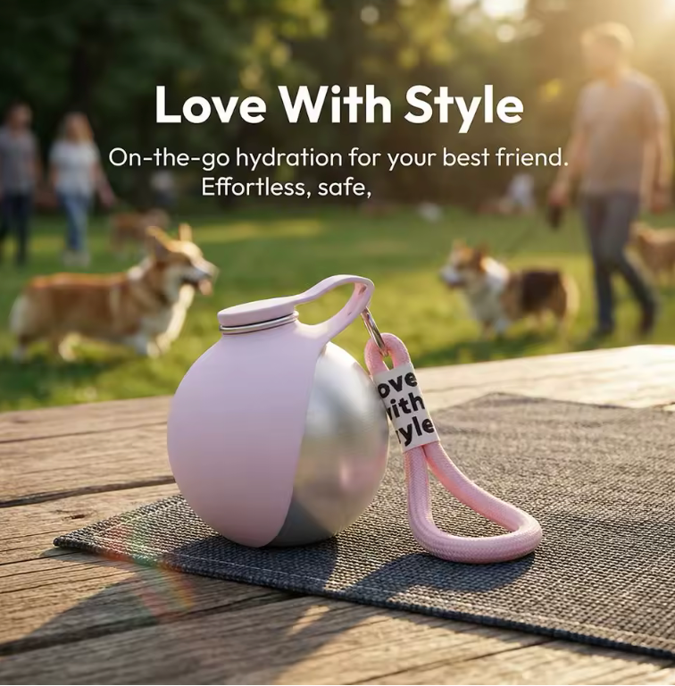 🐶💧 Portabel Hundvattenflaska – Läckagesäker & Perfekt för Promenader 🐾🚶‍♂️