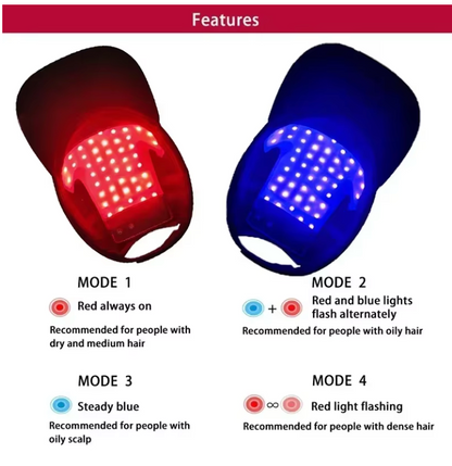 🧢✨ Rödljus Hårväxtkeps || Ger Starkare Hår – Stimulerar Hårväxt & Mindre Håravfall
