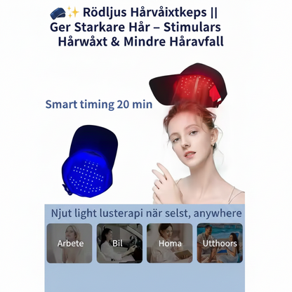 🧢✨ Rödljus Hårväxtkeps || Ger Starkare Hår – Stimulerar Hårväxt & Mindre Håravfall