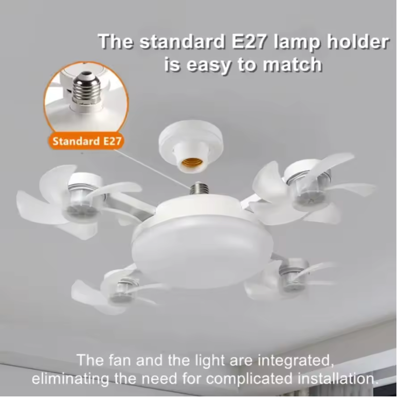 🏡✨ Förvandla Rummet! 2-i-1 E27 Takfläkt & LED-Lampa med Fjärrkontroll 🌟❄️