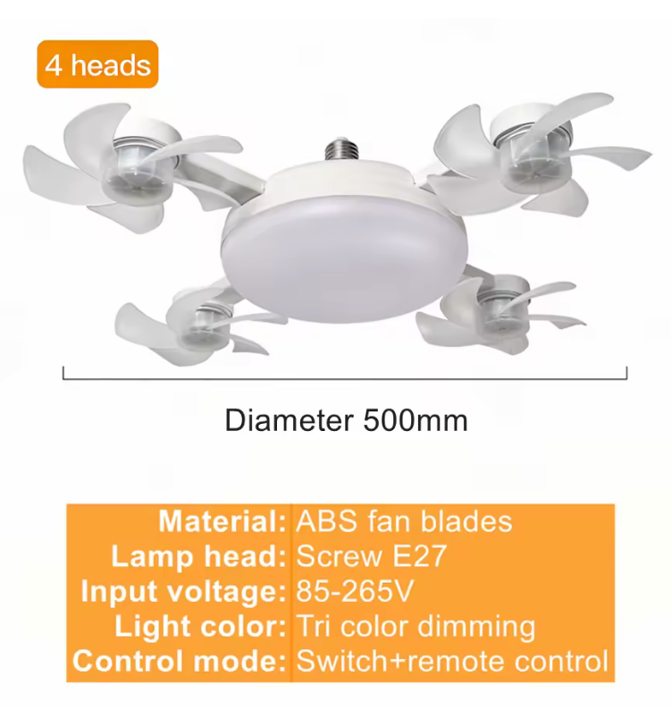 🏡✨ Förvandla Rummet! 2-i-1 E27 Takfläkt & LED-Lampa med Fjärrkontroll 🌟❄️