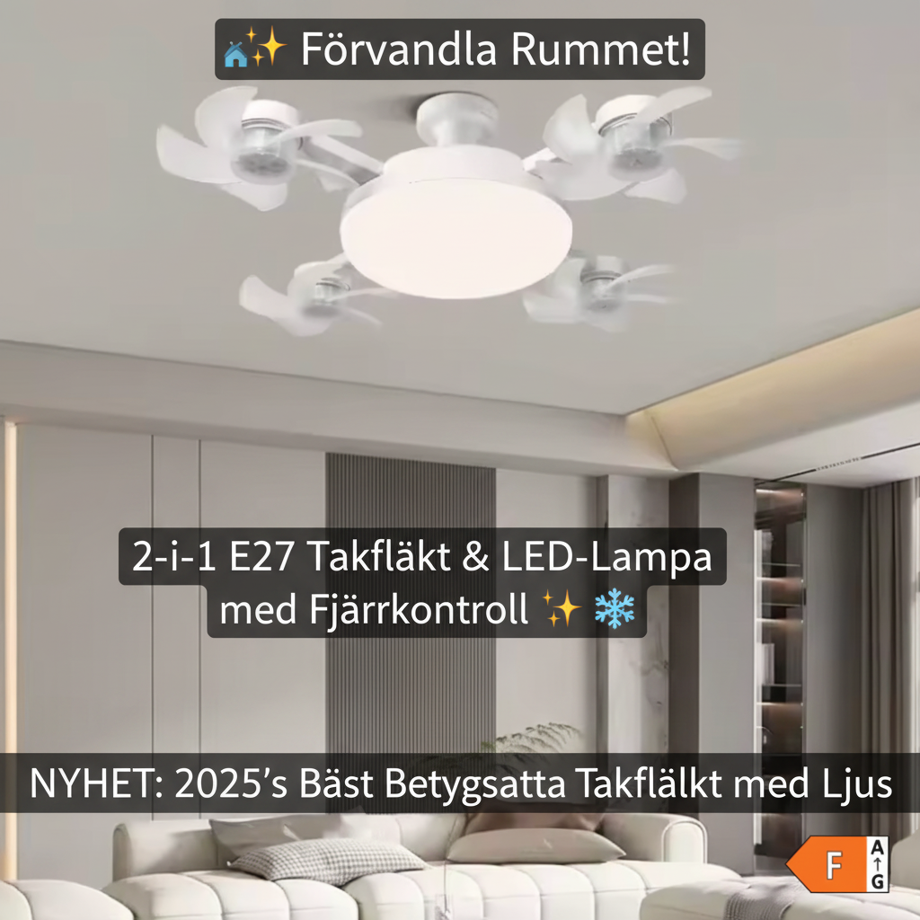 🏡✨ Förvandla Rummet! 2-i-1 E27 Takfläkt & LED-Lampa med Fjärrkontroll 🌟❄️