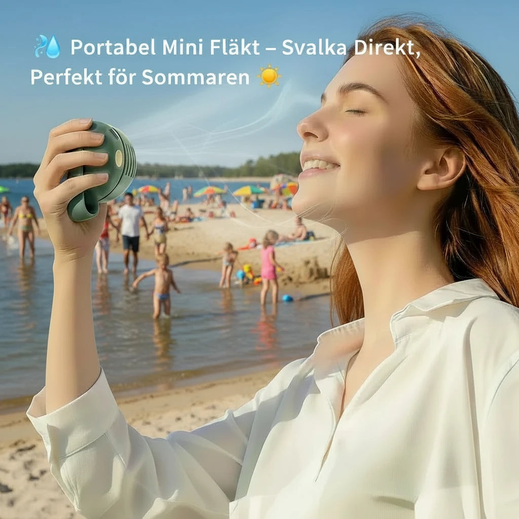 🌬️💧 Portabel Mini Fläkt – Svalka Direkt, Perfekt för Sommaren 🌞