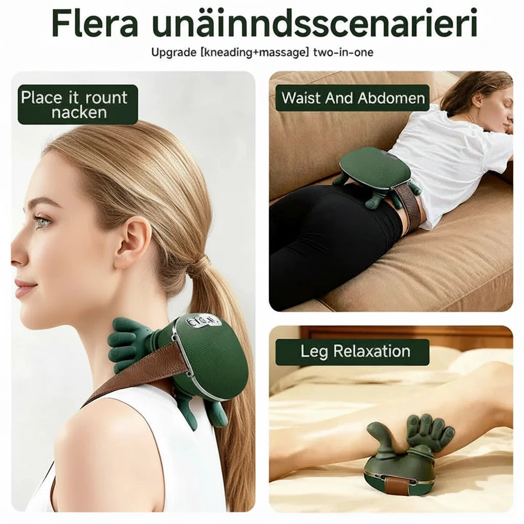 🌿 Bionisk Nackmassagerare || 4D Knådning – Släpp Spänningar Direkt 💆‍♂️ 💆‍♀️