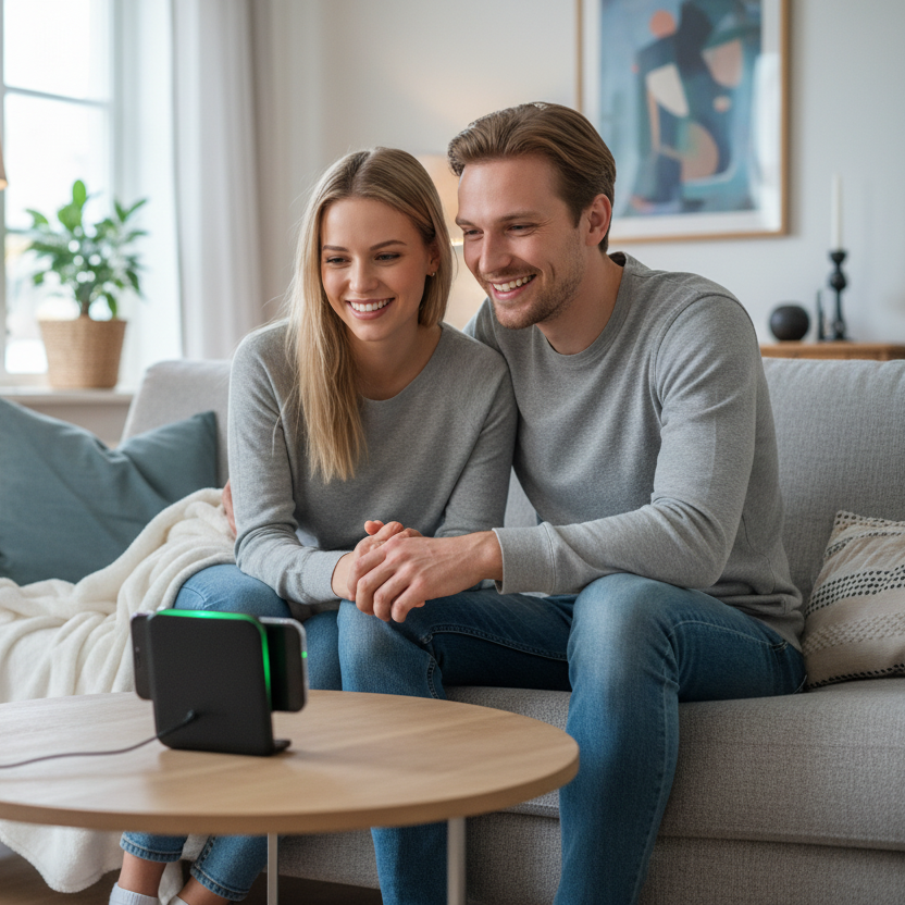 Par njuter av innehåll