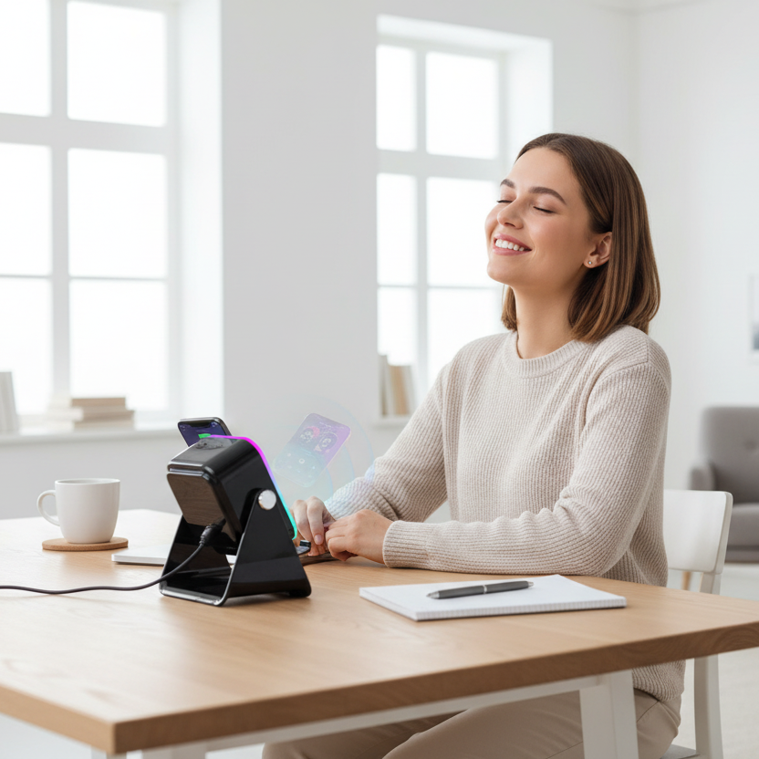 Person lyssnar på musik