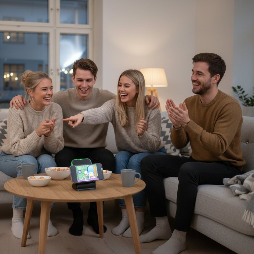 Vänner samlas kring produkten